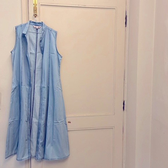 Ladies long jacket, light weight cotton denim look - Picture 2 of 5